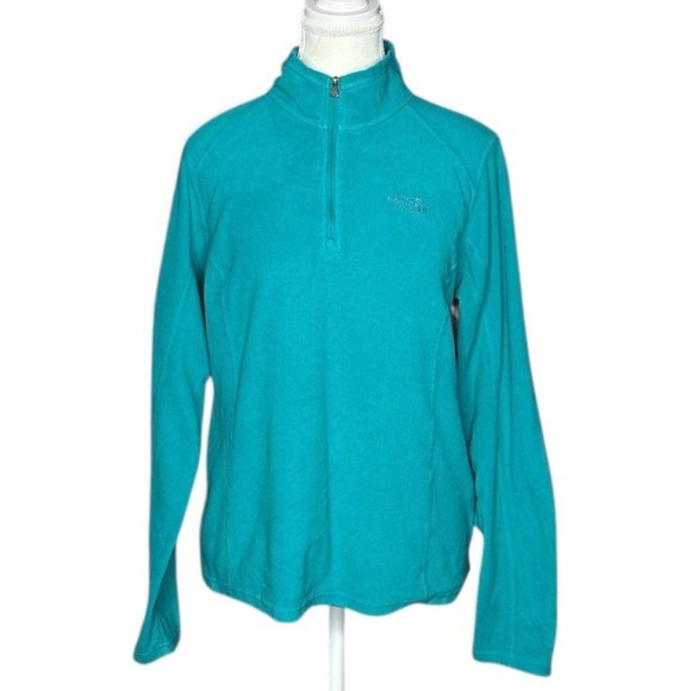 The North Face TKA 100 Glacier Quarter Zip Fleece Pullover Teal Blue‎ Womens M